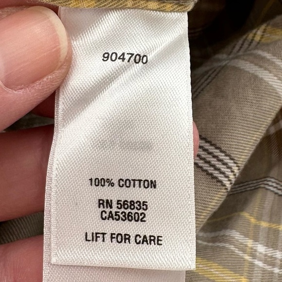 CABELA’S Men’s Angler Plaid Tan/Yellow Button Down Shirt Size XL Regular - Picture 14 of 15